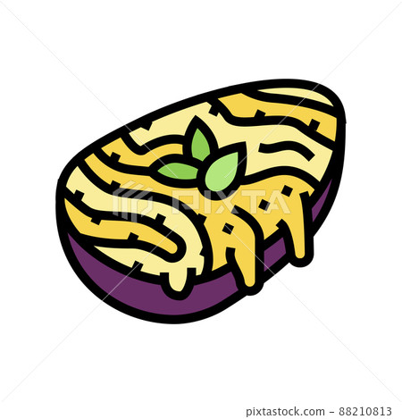 eggplant with cheese color icon vector illustration eggplant with cheese color icon vector illustration 88210813