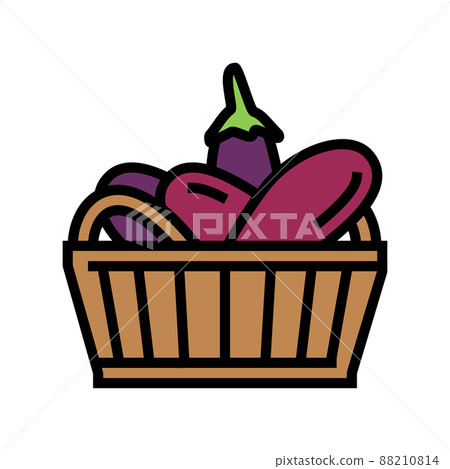 harvest eggplant color icon vector illustration harvest eggplant color icon vector illustration 88210814