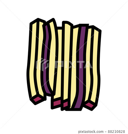 sticks cut eggplant color icon vector illustration 88210828