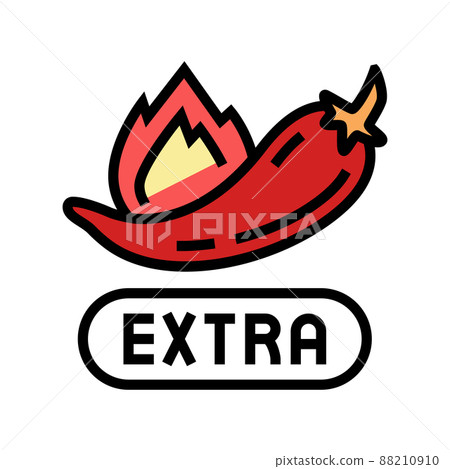 spicy level extra color icon vector illustration 88210910