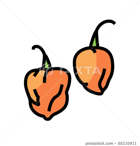 pepper habanero color icon vector illustration 88210911