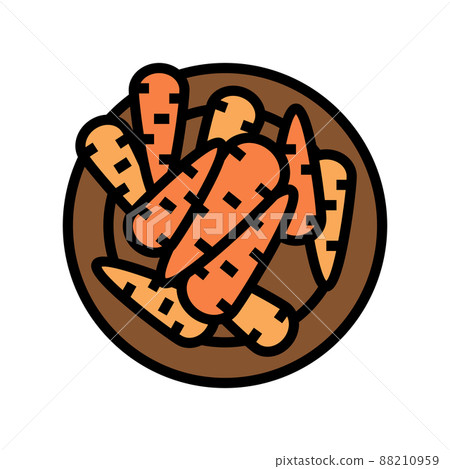 sauteed carrot color icon vector illustration sauteed carrot color icon vector illustration 88210959