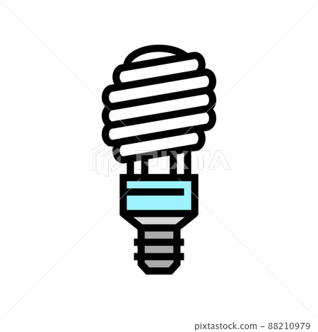 fluorescent light bulb color icon vector illustration fluorescent light bulb color icon vector illustration 88210979