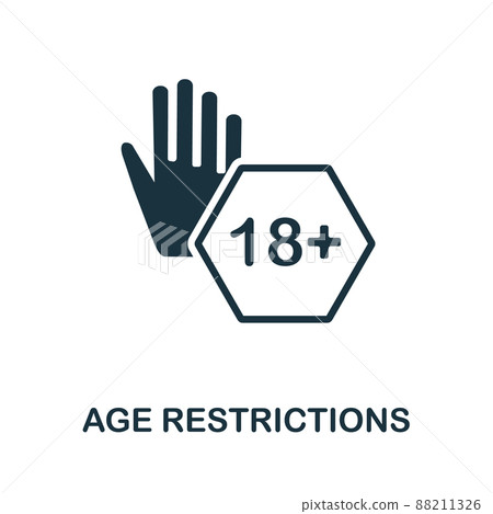 Age Restrictions icon. Monochrome simple Age Restrictions icon for templates, web design and infographics 88211326
