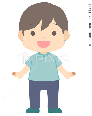 一個微笑的男孩夏天短袖的例證 一個微笑的男孩夏天短袖的例證 88211341