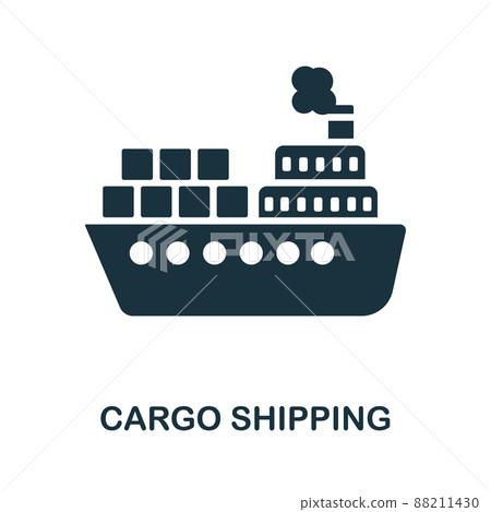 Cargo Shipping icon. Monochrome simple Cargo Shipping icon for templates, web design and infographics 88211430