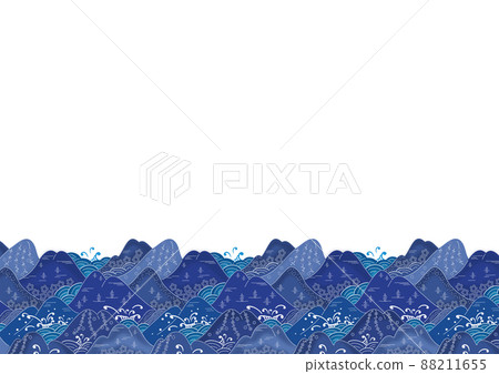 Bingata pattern frame, mountain pattern (indigo) 88211655