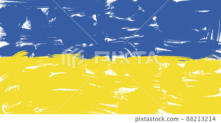Abstract panoramic background blue-orange flag of Ukraine with brush strokes of paint - Vector Abstract panoramic background blue-orange flag of Ukraine with brush strokes of paint - Vector 88213214