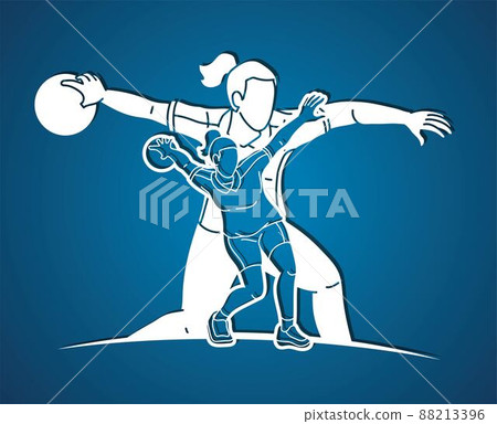 Group of Bowling Sport Players Women Action Cartoon Graphic Vector Group of Bowling Sport Players Women Action Cartoon Graphic Vector 88213396