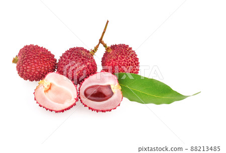 Fresh lychee litschi isolated on white background 88213485