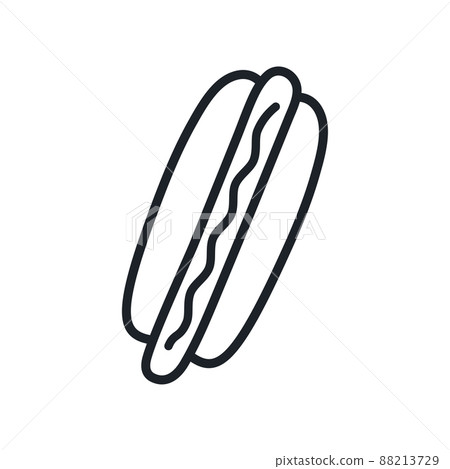 Hot dog icon. Fast food isolated line icons 88213729