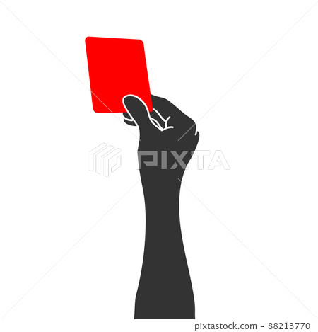 Hand showing red card Hand showing red card 88213770