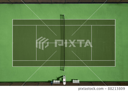Aerial view of a tennis court Aerial view of a tennis court 88213809