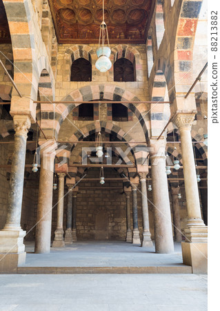 Corridor at the courtyard of the Mosque of al Sultan al Nasir Muhammad Ibn Qalawun, Citadel of Cairo, Egypt Corridor at the courtyard of the Mosque of al Sultan al Nasir Muhammad Ibn Qalawun, Citadel of Cairo, Egypt 88213882