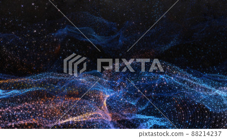 Abstract particle waves with depth of field effect 88214237
