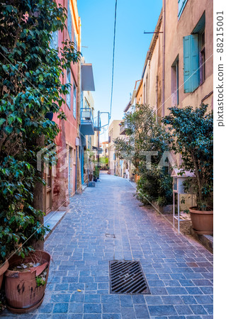 Scenic picturesque streets of Chania venetian town. Chania, Creete, Greece Scenic picturesque streets of Chania venetian town. Chania, Creete, Greece 88215001