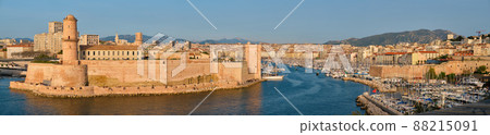 Yachts coming to Marseille Old Port on sunset. Marseille, France Yachts coming to Marseille Old Port on sunset. Marseille, France 88215091