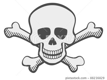 Skull with crossed bones logo. Pirate symbol. Death sign 88216829