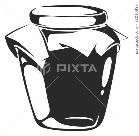 Glass jar icon. Sweet jam or honey black logo 88216959