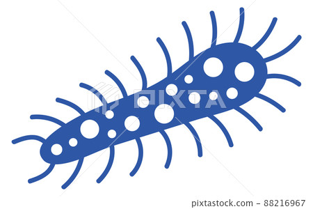 Blue pathogen cell. Bacteria icon. Amoeba sign 88216967