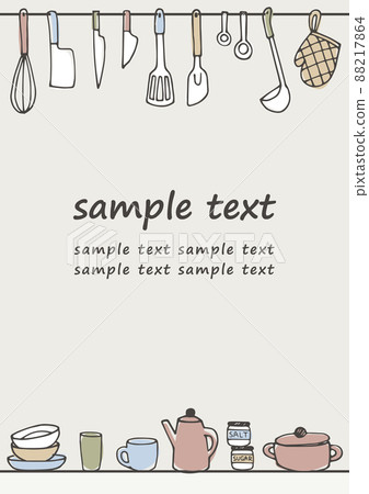 Hand-painted kitchen tool frame - Stock Illustration [88217864] - PIXTA