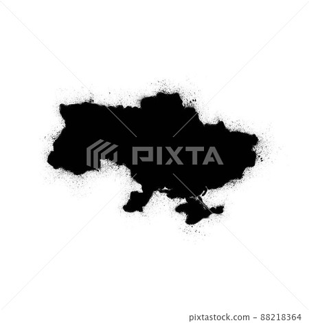 Ukraine map ink blots silhouette 88218364