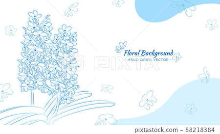 hand drawn orchid blue tone background hand drawn orchid blue tone background 88218384