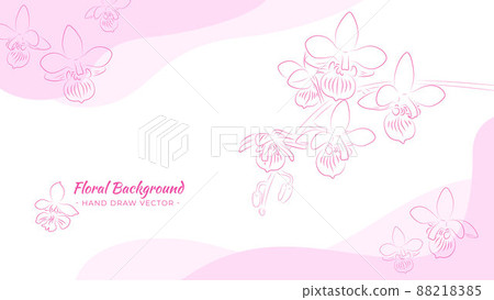Hand drawn orchid pink tone background illustration 88218385