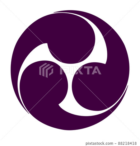 Imagawa Yoshimoto's vassal, Asahina's family crest, left three-way 88218418