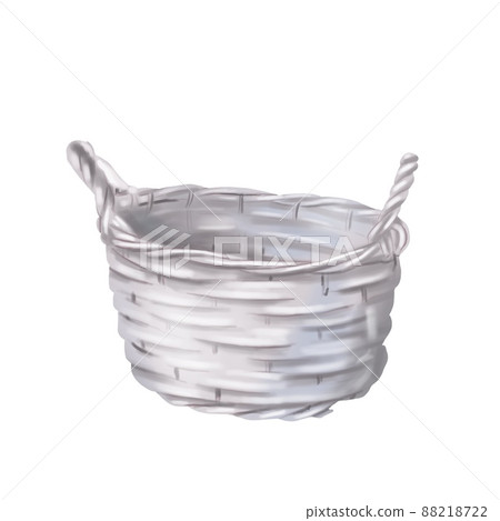 Watercolor set of baskets. empty baskets of white and brown color. Realistic illustration Watercolor set of baskets. empty baskets of white and brown color. Realistic illustration 88218722