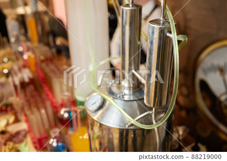production of alcoholic beverages at home, evaporation of alcohol in a moonshine machine. production of alcoholic beverages at home, evaporation of alcohol in a moonshine machine. 88219000