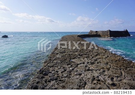 Mie castle ruins floating in the sea 88219433