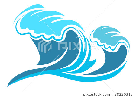 Ocean waves logo. Sea storm symbol. Nature sign 88220313