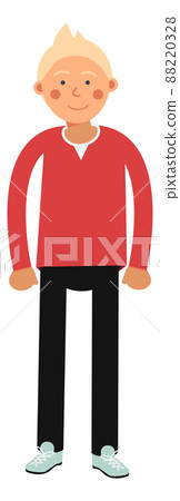 Happy blond man. Young smiling person character 88220328