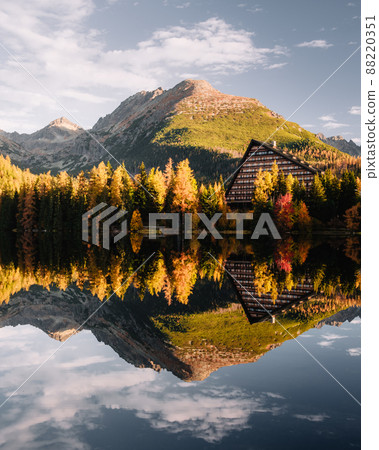 Lake Strbske pleso in autumn time 88220351