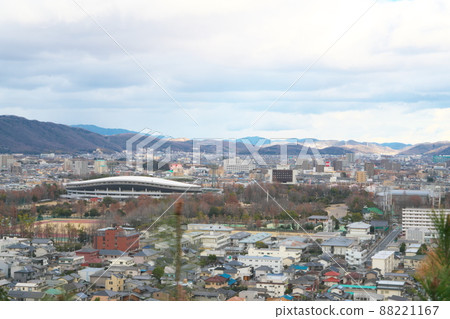 從岡山縣岡山市北區京山3看到的岡山市 88221167