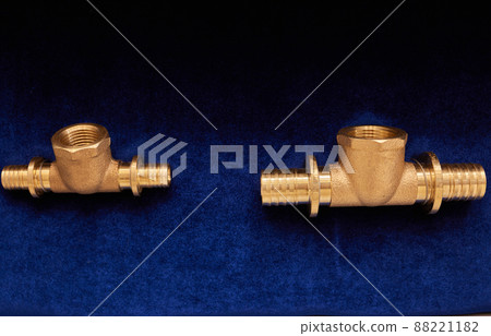 Plumbing service. copper pipeline of a heating system in boiler room. Plumbing service. copper pipeline of a heating system in boiler room. 88221182