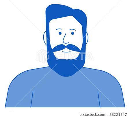 Bearded man face. Male generic profile picture 88221547