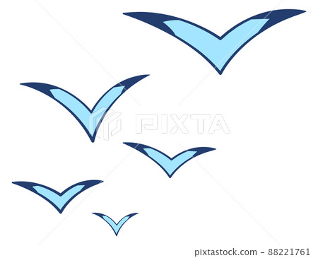 Flying seagulls. Cartoon sea birds. Marine animals 88221761