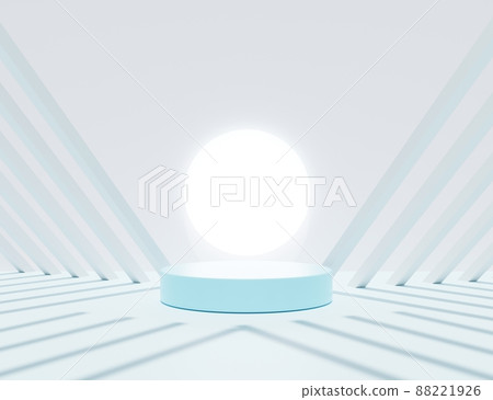 3D rendering of pedestal podium, Abstract minimal display empty space. Geometry podium for beauty cosmetic products or showcase. 88221926