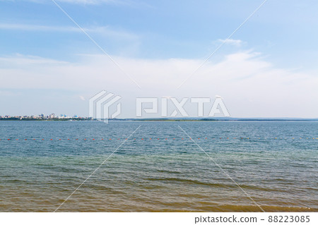 Angara river embankment and city beach of Irkutsk 88223085