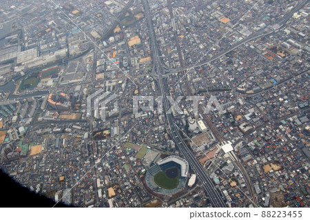 Aerial view Nishinomiya Koshien Stadium Koshien Station Aerial view Nishinomiya Koshien Stadium Koshien Station 88223455