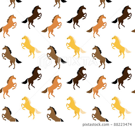 Vector seamless pattern of flat horses Vector seamless pattern of flat horses 88223474