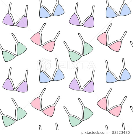 Vector seamless pattern of hand drawn bra Vector seamless pattern of hand drawn bra 88223480
