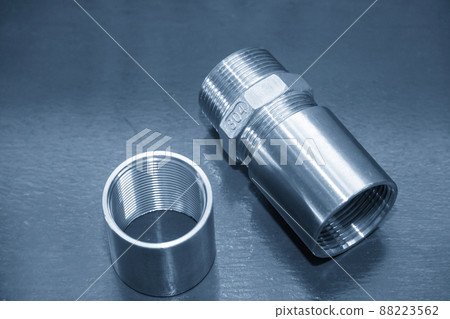 The stainless steel 304 grade pipe connector parts. The stainless steel 304 grade pipe connector parts. 88223562