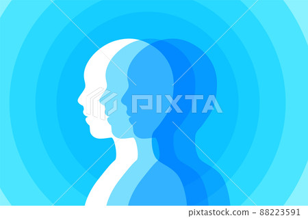 Human Psychology Brain Head Silhouette Vector AI 88223591
