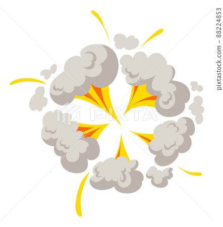 Comic boom effect with clouds of smoke. Cartoon bang Comic boom effect with clouds of smoke. Cartoon bang 88224853