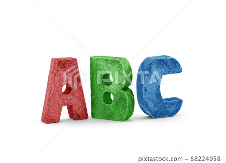 Wooden alphabet blocks isolated on white with clipping path Wooden alphabet blocks isolated on white with clipping path 88224958