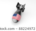 3d render of an American missile with an American flag on a white background 88224972