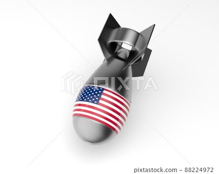 3d render of an American missile with an American flag on a white background 3d render of an American missile with an American flag on a white background 88224972